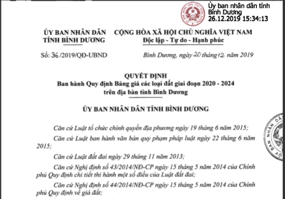 Top 8 bảng giá đất ở Thành phố Thuận An 10 Bảng giá đất Bình Dương 2020 mới nhất giai đoạn 2020-2024