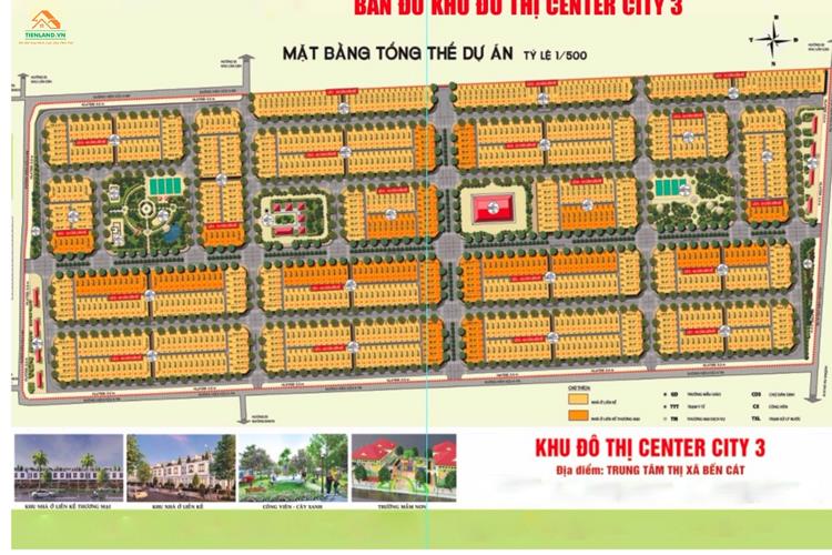 Mặt bằng dự án Center City 3 Bàu Bàng