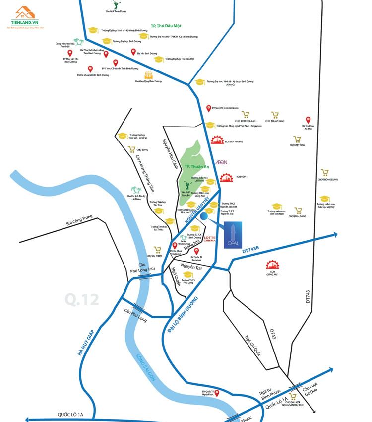 Vị trí dự án căn hộ Opal Skyline Bình Dương