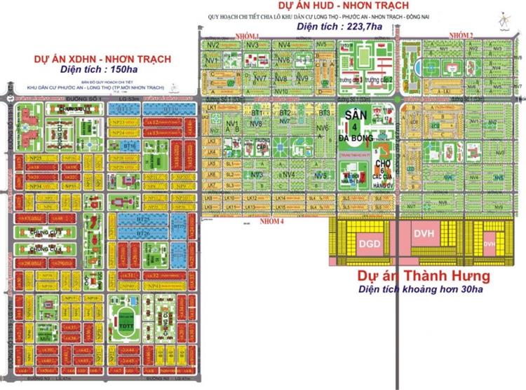 Mặt bằng khu đô thị Hud Nhơn Trạch