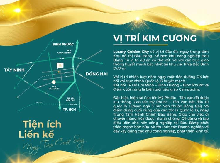 Vị trí khu đô thị Luxury Golden City Bàu Bàng