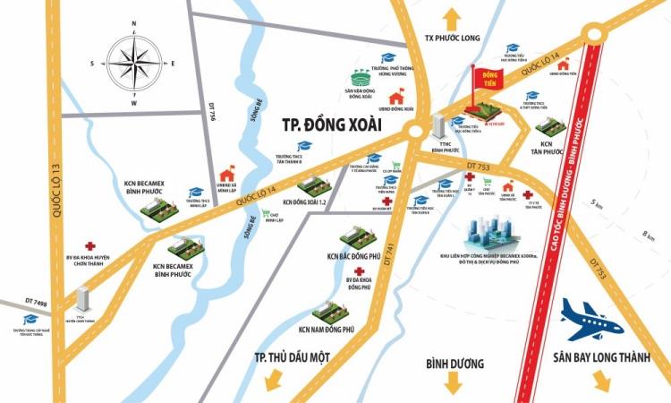 Vị trí KDC Đồng Tiến Bình Phước