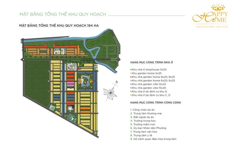 Mặt bằng tổng thể quy hoạch Happy Home Cà Mau