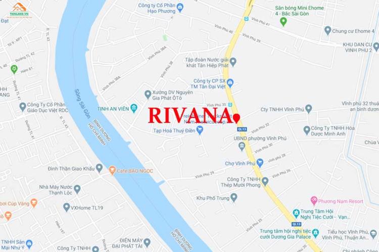 Vị trí dự án căn hộ The Rivana Bình Dương