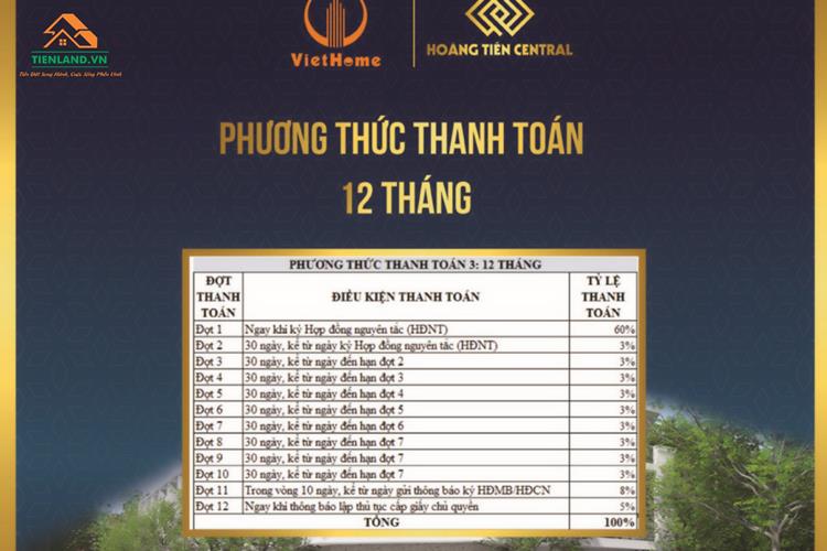 Phương thức thanh toán 12 tháng 