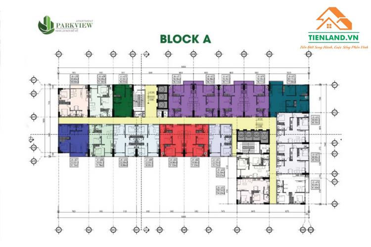 Mặt bằng Block A của khu căn hộ