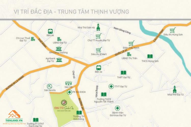 Vị trí dự án Đại Từ Garden City Thái Nguyên