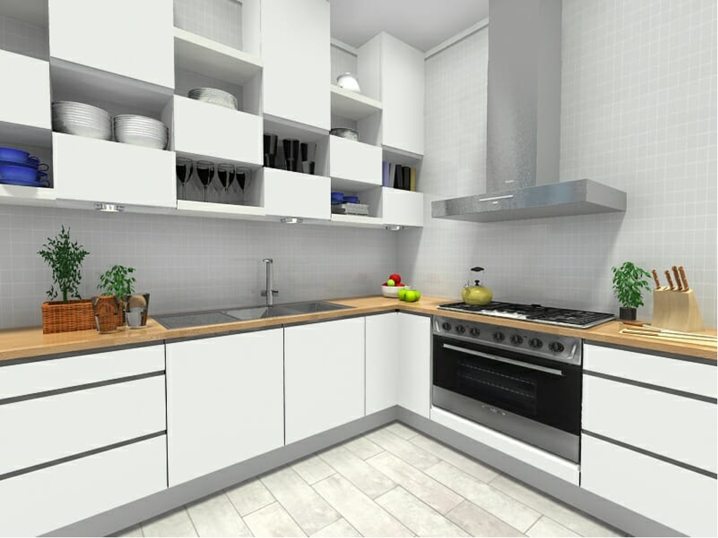 Tủ bếp được thiết kế sát trần nhà