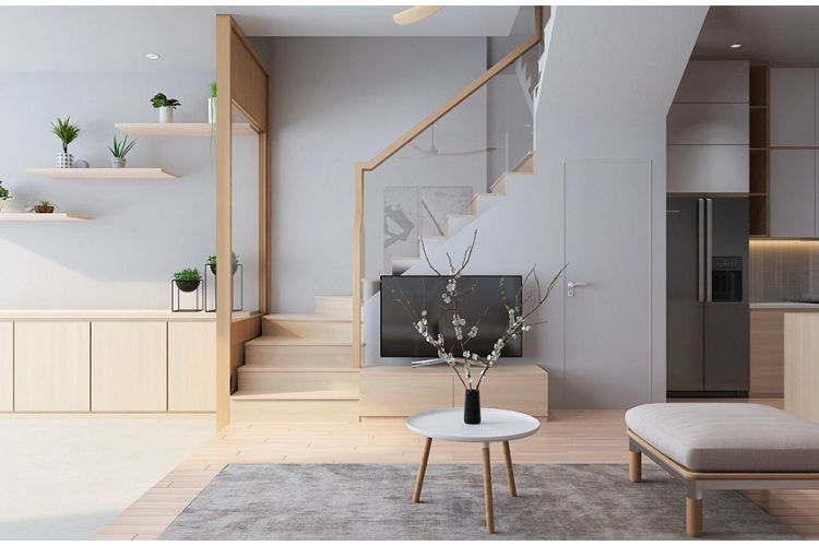 Nội thất gỗ phòng khách theo phong cách minimalism