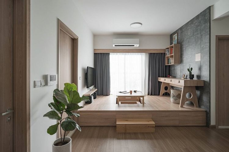 Nội thất phòng khách chung cư phong cách Nhật Bản