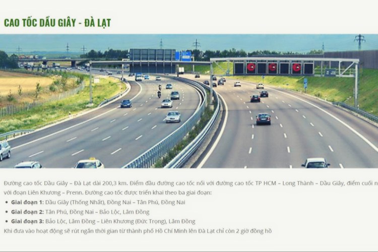 Quy hoạch thi công của dự án cao tốc Dầu Giây - Liên Khương