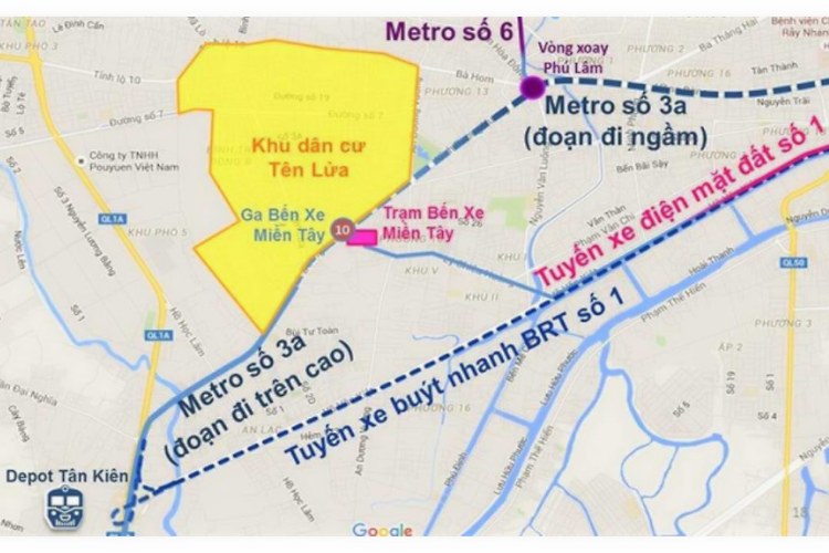 Tuyến Metro số 3a Bến Thành - Depot Tân Kiên