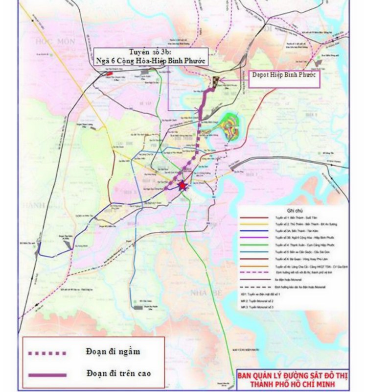 Tuyến Metro số 3b Ngã 6 Cộng Hòa - Hiệp Bình Phước