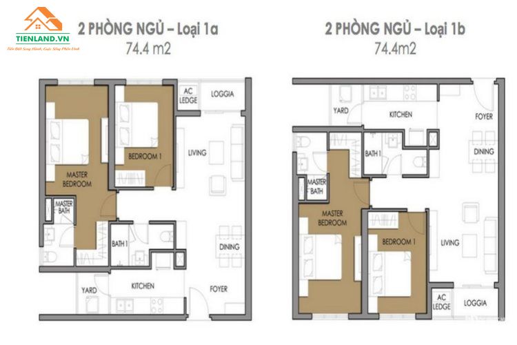 Layout 2 phòng ngủ chiếm ưu thế tại The Emerald Golf View