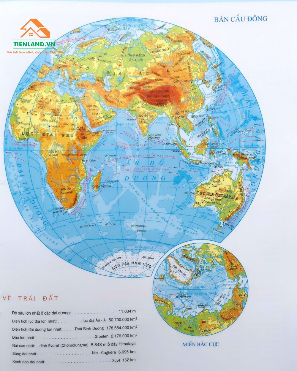 Bản đồ thế giới Bắc Cực, Click vào hình để xem kích thước lớn