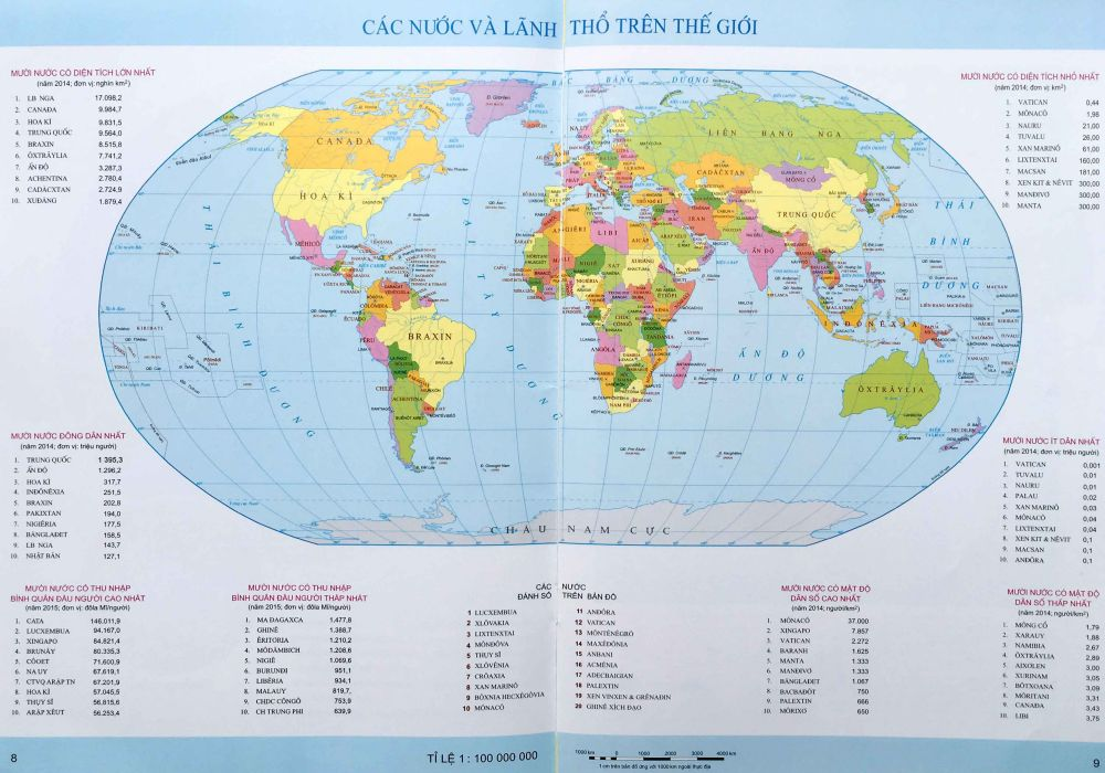Bản đồ thế giới và tên các nước trên, Click vào hình để xem kích thước lớn