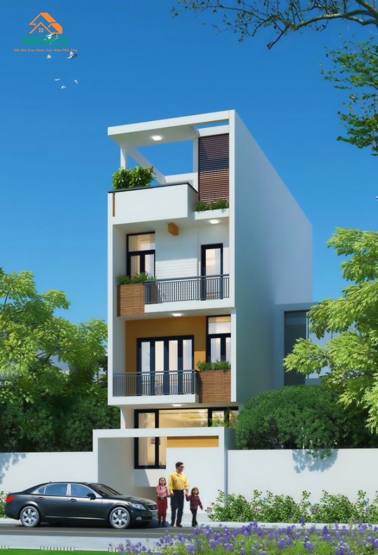 Biệt thự kết hợp với cảnh quan ở ngoài tạo nên một tổng thể hoàn hảo