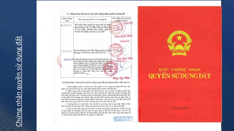 Giấy chứng nhận quyền sử dụng đất dự án Charm Long Hải