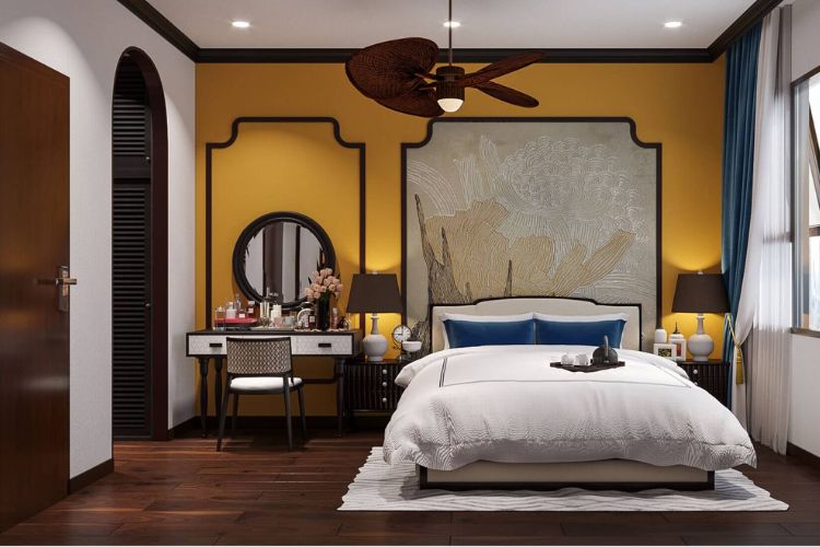 Bố trí nội thất phòng ngủ theo phong cách Indochine