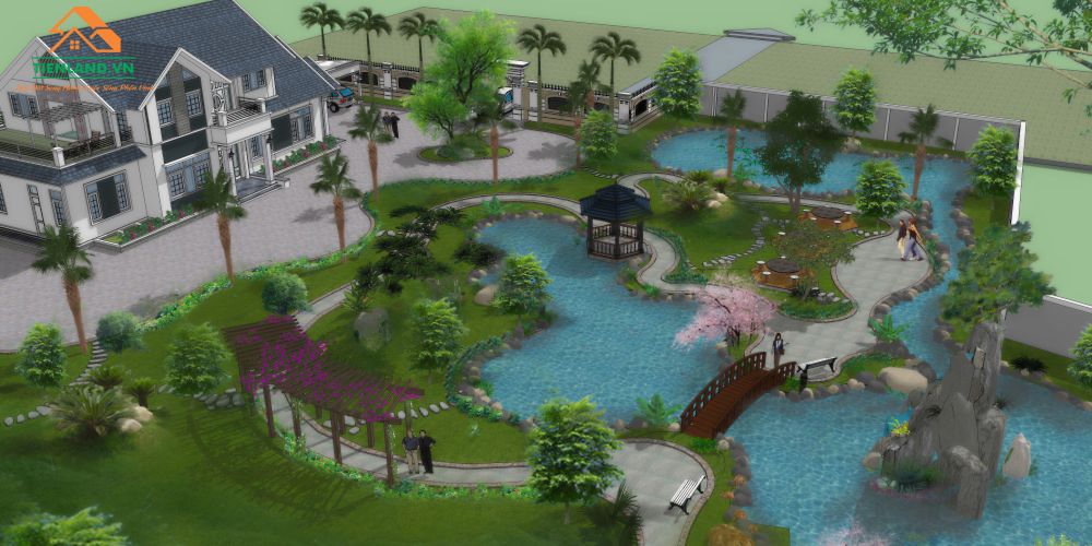  Nhìn vào tổng thể, ai ai cũng phải ngạc nhiên nhờ vào sự sắp xếp bố cục cho cả khuôn viên, vô cùng ấn tượng  ​​​​​​​và sang trọng