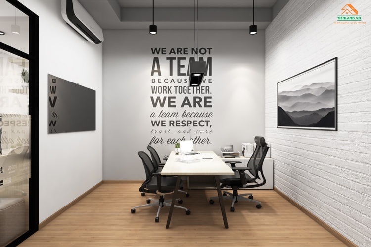  Gam màu trắng đen là hai gam màu thường xuyên xuất hiện với phong cách tối giản, mang lại sự tinh tế cho  ​​​​​​​không gian văn phòng.