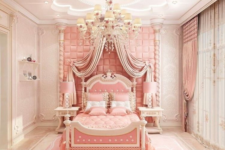 Nội thất phòng ngủ cho bé gái ấn tượng với phong cách cổ điển