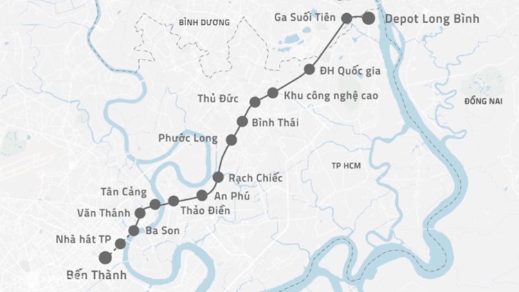 Tuyến Metro số 1 Bến Thành - Suối Tiên